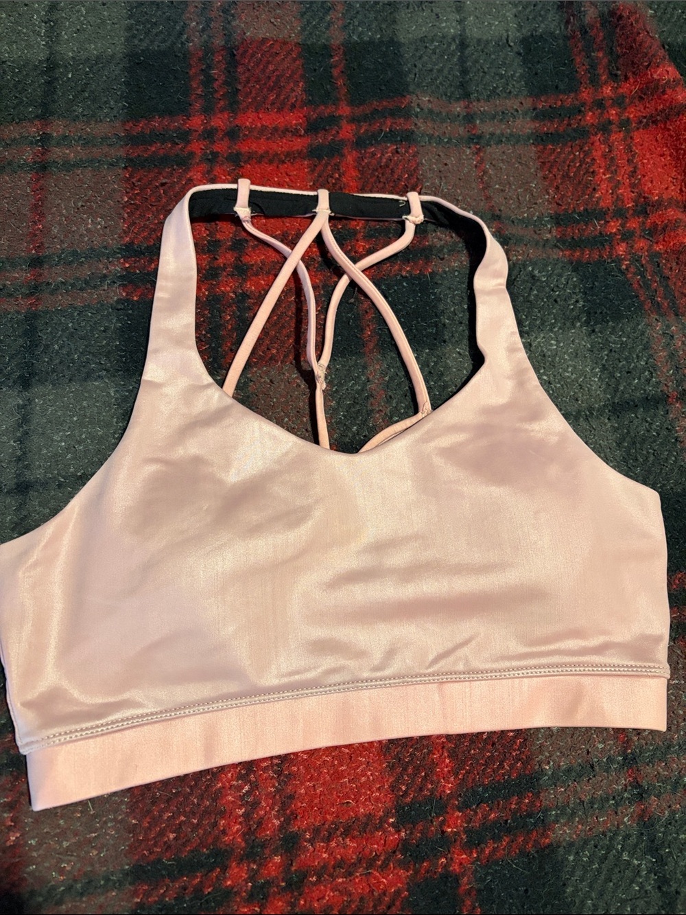 Colosseum Light Pink Strappy Back Sports Bra